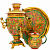 Набор самовар электрический 3л желудь с художественной росписью "Хохлома - Клубника", поднос, заварочный чайник, арт.2130