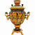 Набор самовар электрический 3л желудь с художественной росписью "Хохлома - Цветы", поднос, заварочный чайник