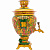 Набор самовар электрический 3л желудь с художественной росписью "Хохлома - Клубника", поднос, заварочный чайник, арт.2130