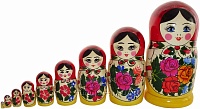 Матрешка семеновская "Россияночка" 9 кукол