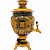 Набор самовар электрический 3л желудь с художественной росписью "Хохлома - Цветы", поднос, заварочный чайник