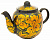 Набор самовар электрический 3л овал с художественной росписью "Хохлома - Кудрина", поднос, заварочный чайник